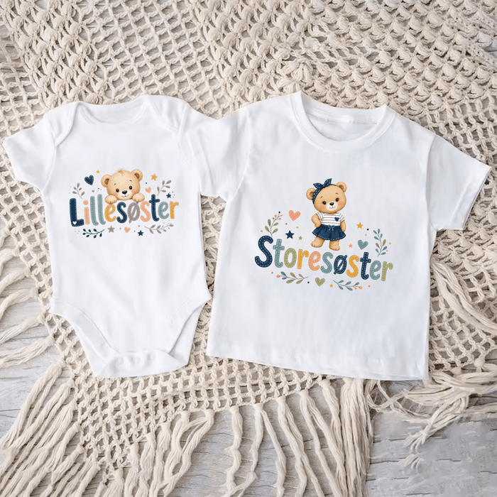 Matchende søstersett med søte bjørner - Märchen Mode aus Bio-Baumwolle personalisierte geschenke Babyset & Bodys mit spruch & Geschenkideen für Neugeborene & 0–24 Monate & und perfekt als Geschenk zur Geburt