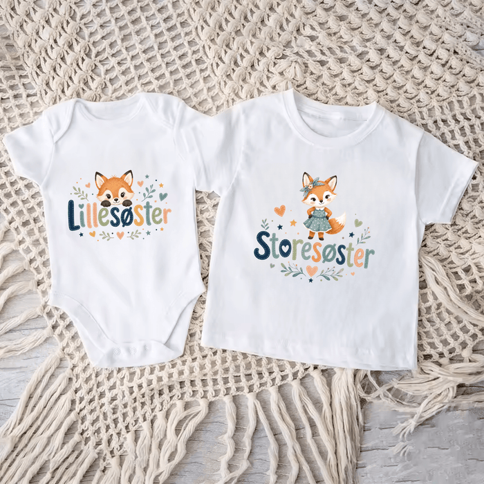 Matchende søstersett med søte rever - Märchen Mode aus Bio-Baumwolle personalisierte geschenke Babyset & Bodys mit spruch & Geschenkideen für Neugeborene & 0–24 Monate & und perfekt als Geschenk zur Geburt