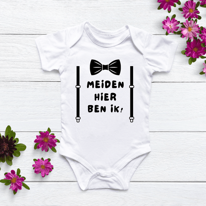 Meiden hier ben ik! Body - Märchen Mode aus Bio - Baumwolle personalisierte geschenke Babyset & Bodys mit spruch & Geschenkideen für Neugeborene & 0–24 Monate & und perfekt als Geschenk zur Geburt