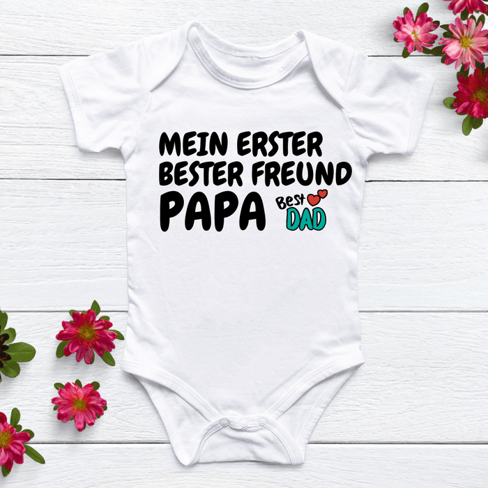 Mein erster bester Freund Papa - Märchen Mode aus Bio - Baumwolle personalisierte geschenke Babyset & Bodys mit spruch & Geschenkideen für Neugeborene & 0–24 Monate & und perfekt als Geschenk zur Geburt