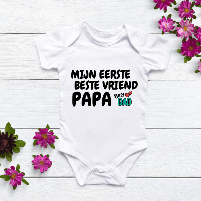 Mijn eerste beste vriend Papa Body - Märchen Mode aus Bio - Baumwolle personalisierte geschenke Babyset & Bodys mit spruch & Geschenkideen für Neugeborene & 0–24 Monate & und perfekt als Geschenk zur Geburt