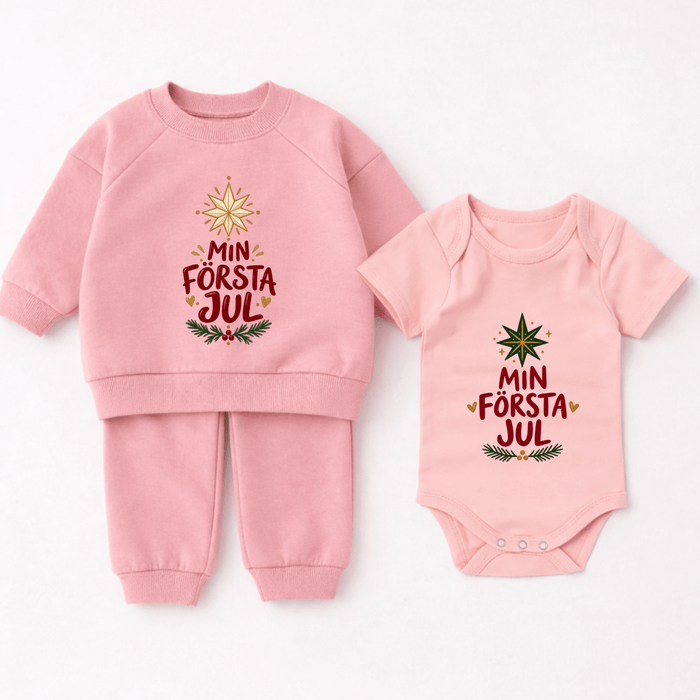 Min första jul – matchande set - Märchen Mode aus Bio-Baumwolle personalisierte geschenke Babyset & Bodys mit spruch & Geschenkideen für Neugeborene & 0–24 Monate & und perfekt als Geschenk zur Geburt