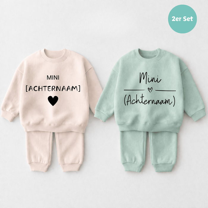 Mini Achternaam 2er set - Märchen Mode aus Bio - Baumwolle personalisierte geschenke Babyset & Bodys mit spruch & Geschenkideen für Neugeborene & 0–24 Monate & und perfekt als Geschenk zur Geburt