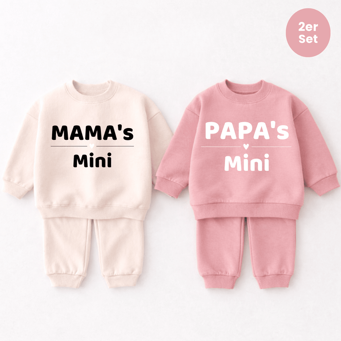 MIni Papa & Mama 2er set - Märchen Mode aus Bio - Baumwolle personalisierte geschenke Babyset & Bodys mit spruch & Geschenkideen für Neugeborene & 0–24 Monate & und perfekt als Geschenk zur Geburt