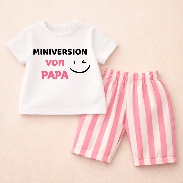 MINIVERSION von PAPA - Sommer set - Märchen Mode aus Bio - Baumwolle personalisierte geschenke Babyset & Bodys mit spruch & Geschenkideen für Neugeborene & 0–24 Monate & und perfekt als Geschenk zur Geburt