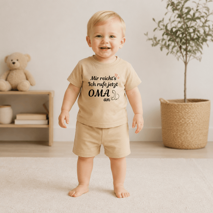 Mir reicht's Ich rufe jetzt Oma an short set - Märchen Mode aus Bio-Baumwolle personalisierte geschenke Babyset & Bodys mit spruch & Geschenkideen für Neugeborene & 0–24 Monate & und perfekt als Geschenk zur Geburt