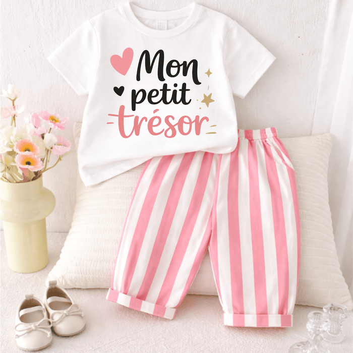 Mon petit trésor - Sommer set - Märchen Mode aus Bio-Baumwolle personalisierte geschenke Babyset & Bodys mit spruch & Geschenkideen für Neugeborene & 0–24 Monate & und perfekt als Geschenk zur Geburt