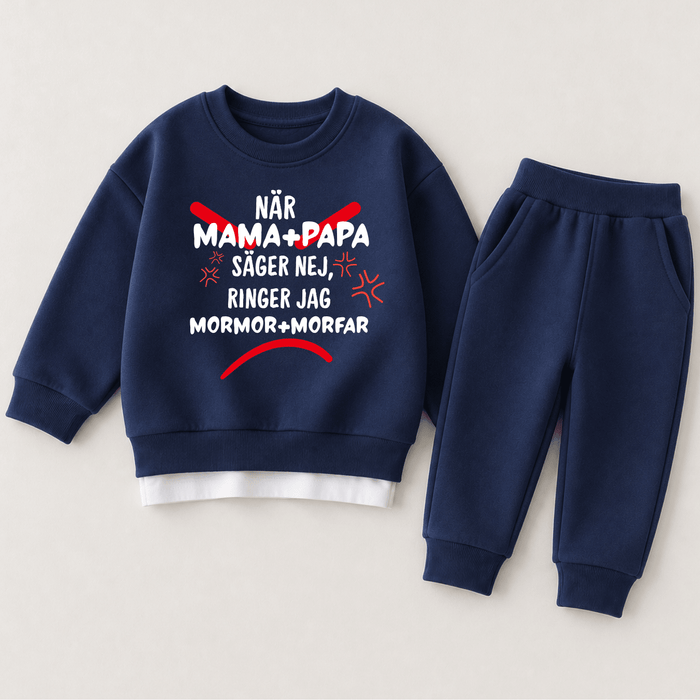 När Mama+Papa Säger nej, Ringer jag Mormor+Morfar - Märchen Mode aus Bio-Baumwolle personalisierte geschenke Babyset & Bodys mit spruch & Geschenkideen für Neugeborene & 0–24 Monate & und perfekt als Geschenk zur Geburt