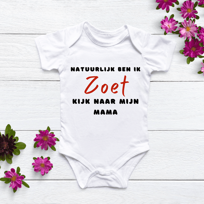 Natuurlijk ben ik Zoet kijk naar mijn mama Body - Märchen Mode aus Bio - Baumwolle personalisierte geschenke Babyset & Bodys mit spruch & Geschenkideen für Neugeborene & 0–24 Monate & und perfekt als Geschenk zur Geburt