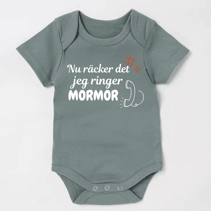 Nu räcker det jeg ringer Mormor body - Märchen Mode aus Bio-Baumwolle personalisierte geschenke Babyset & Bodys mit spruch & Geschenkideen für Neugeborene & 0–24 Monate & und perfekt als Geschenk zur Geburt