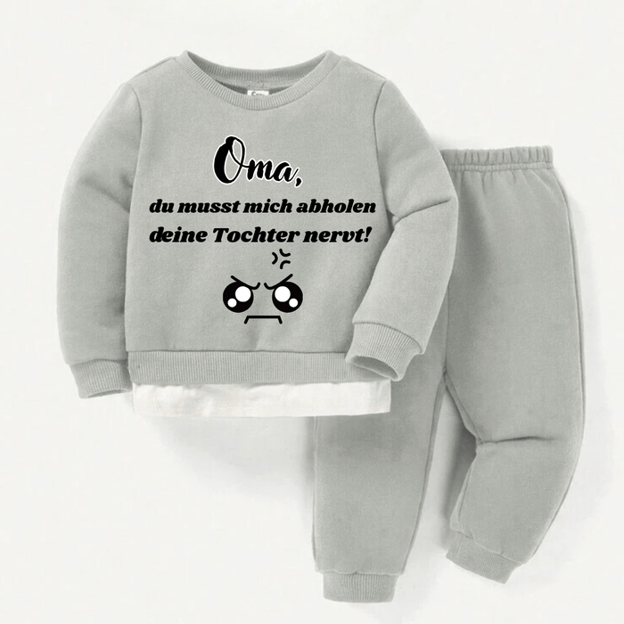 Oma, du musst mich abholen, deine Tochter nervt! - Märchen Mode aus Bio - Baumwolle personalisierte geschenke Babyset & Bodys mit spruch & Geschenkideen für Neugeborene & 0–24 Monate & und perfekt als Geschenk zur Geburt