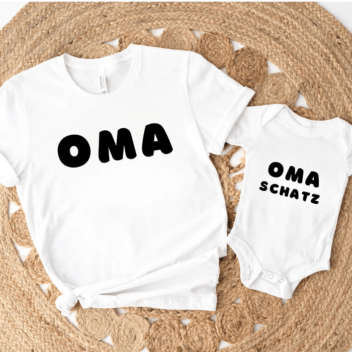 Oma & Oma schatz - Märchen Mode aus Bio - Baumwolle personalisierte geschenke Babyset & Bodys mit spruch & Geschenkideen für Neugeborene & 0–24 Monate & und perfekt als Geschenk zur Geburt