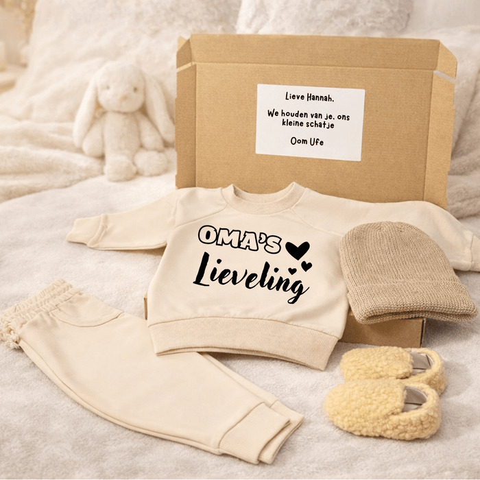 Oma’s Lieveling - Cadeauverpakking - Märchen Mode aus Bio - Baumwolle personalisierte geschenke Babyset & Bodys mit spruch & Geschenkideen für Neugeborene & 0–24 Monate & und perfekt als Geschenk zur Geburt