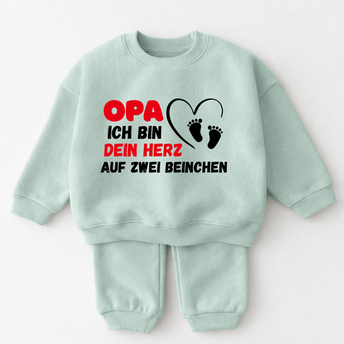 Opa ich bin dein Herz auf zwei Beinchen - Märchen Mode aus Bio - Baumwolle personalisierte geschenke Babyset & Bodys mit spruch & Geschenkideen für Neugeborene & 0–24 Monate & und perfekt als Geschenk zur Geburt
