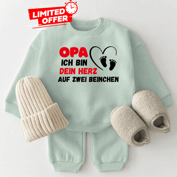 Opa ich bin dein Herz auf zwei Beinchen - Märchen Mode aus Bio - Baumwolle personalisierte geschenke Babyset & Bodys mit spruch & Geschenkideen für Neugeborene & 0–24 Monate & und perfekt als Geschenk zur Geburt