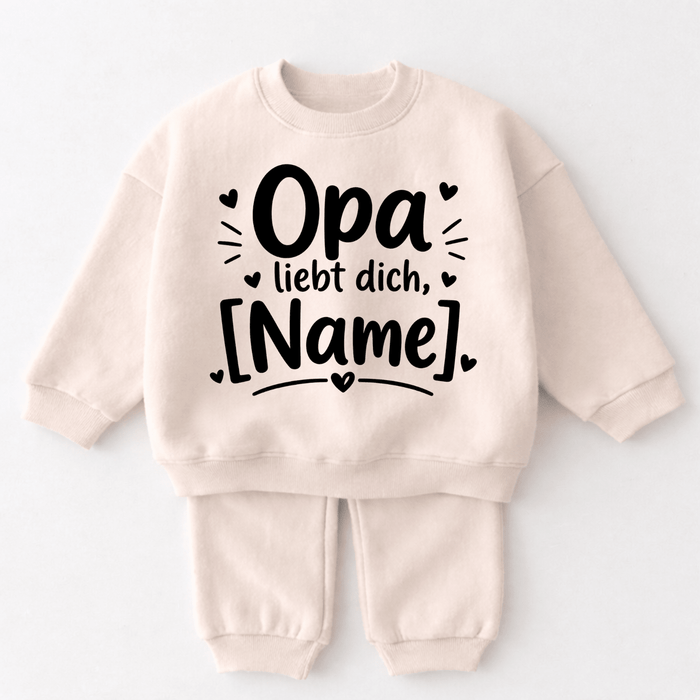 Opa liebt dich, [Name] - Märchen Mode aus Bio-Baumwolle personalisierte geschenke Babyset & Bodys mit spruch & Geschenkideen für Neugeborene & 0–24 Monate & und perfekt als Geschenk zur Geburt