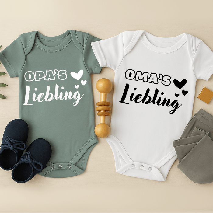 Opa’s Liebling & Oma’s Liebling - Märchen Mode aus Bio - Baumwolle personalisierte geschenke Babyset & Bodys mit spruch & Geschenkideen für Neugeborene & 0–24 Monate & und perfekt als Geschenk zur Geburt