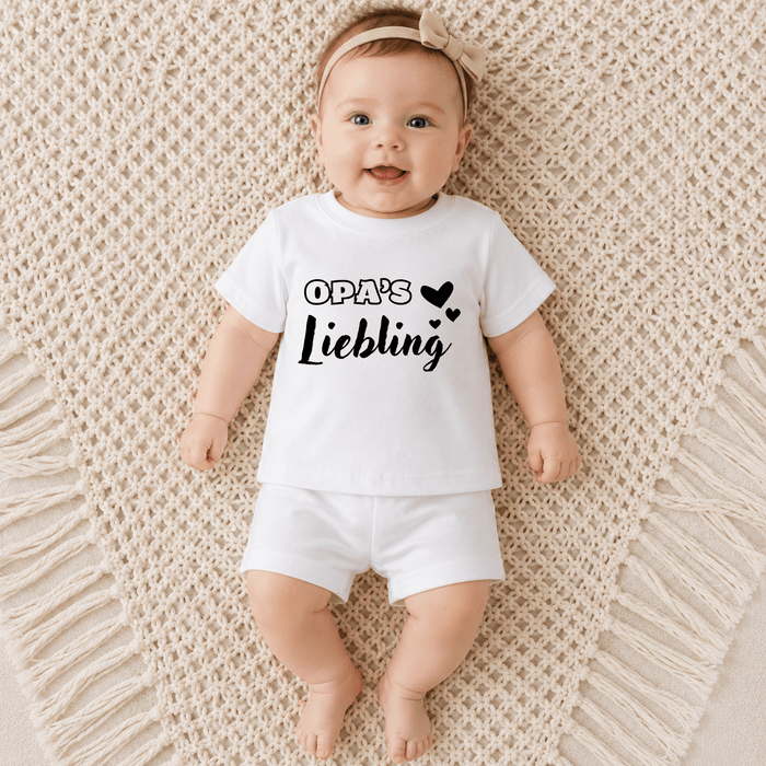 Opa’s Liebling short set - Märchen Mode aus Bio-Baumwolle personalisierte geschenke Babyset & Bodys mit spruch & Geschenkideen für Neugeborene & 0–24 Monate & und perfekt als Geschenk zur Geburt