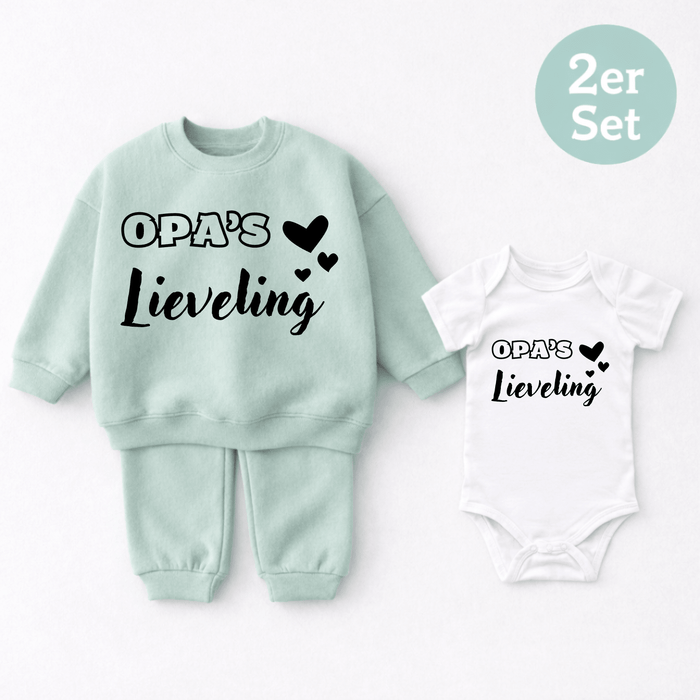 Opa’s Lieveling 2er set - Märchen Mode aus Bio - Baumwolle personalisierte geschenke Babyset & Bodys mit spruch & Geschenkideen für Neugeborene & 0–24 Monate & und perfekt als Geschenk zur Geburt