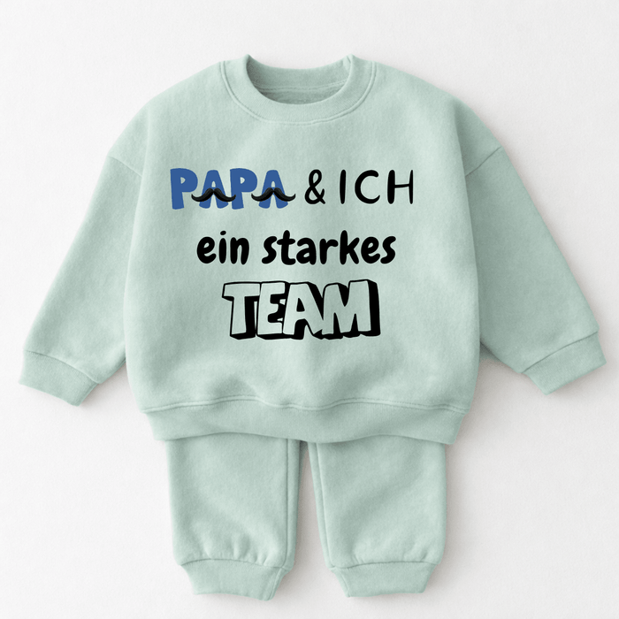 Papa & ich ein starkes Team - Märchen Mode aus Bio - Baumwolle personalisierte geschenke Babyset & Bodys mit spruch & Geschenkideen für Neugeborene & 0–24 Monate & und perfekt als Geschenk zur Geburt