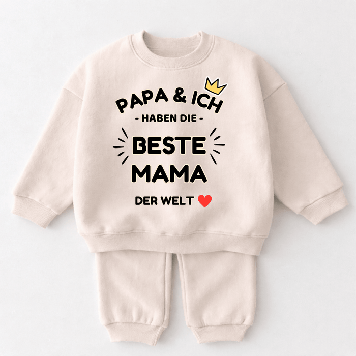PAPA & ICH - Haben die - Beste Mama der welt - Märchen Mode aus Bio - Baumwolle personalisierte geschenke Babyset & Bodys mit spruch & Geschenkideen für Neugeborene & 0–24 Monate & und perfekt als Geschenk zur Geburt