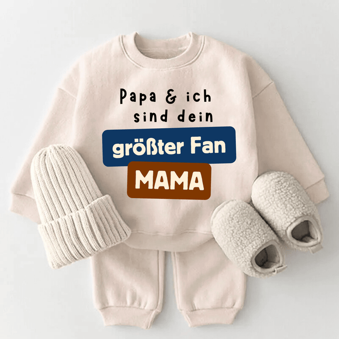 Papa & ich sind dein größter Fan Mama - Märchen Mode aus Bio - Baumwolle personalisierte geschenke Babyset & Bodys mit spruch & Geschenkideen für Neugeborene & 0–24 Monate & und perfekt als Geschenk zur Geburt