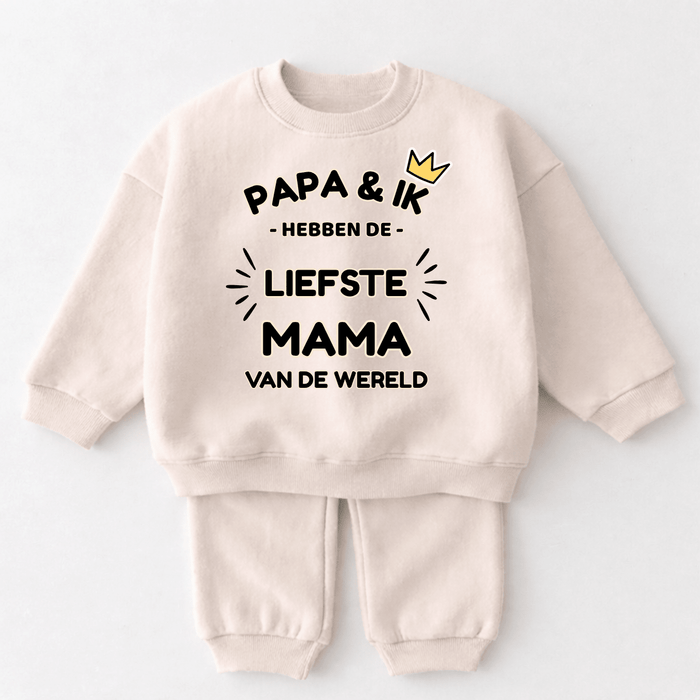 Papa & ik - hebben de - liefste Mama van de wereld - Märchen Mode aus Bio - Baumwolle personalisierte geschenke Babyset & Bodys mit spruch & Geschenkideen für Neugeborene & 0–24 Monate & und perfekt als Geschenk zur Geburt