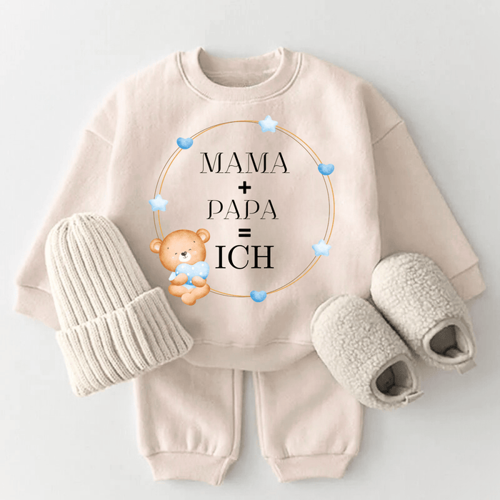 Papa + Mama = Ich - Märchen Mode aus Bio - Baumwolle personalisierte geschenke Babyset & Bodys mit spruch & Geschenkideen für Neugeborene & 0–24 Monate & und perfekt als Geschenk zur Geburt