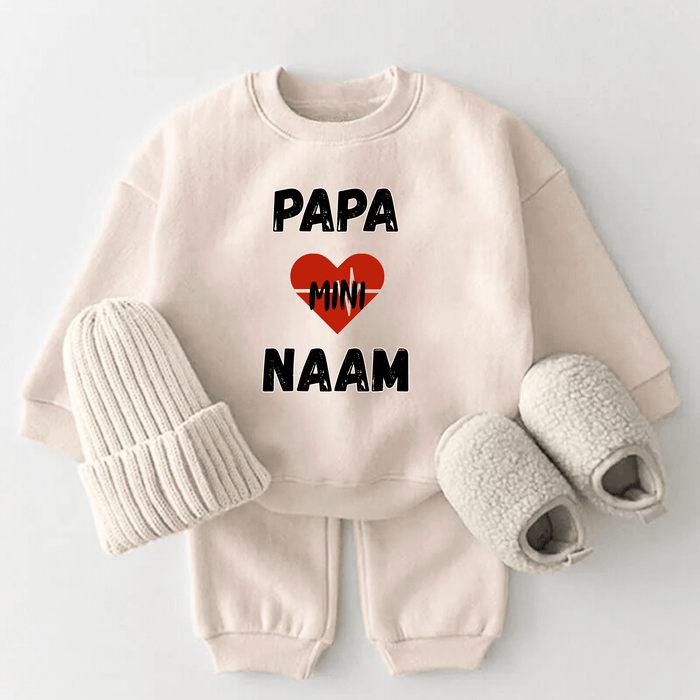 Papa Mini & kind naam - Märchen Mode aus Bio - Baumwolle personalisierte geschenke Babyset & Bodys mit spruch & Geschenkideen für Neugeborene & 0–24 Monate & und perfekt als Geschenk zur Geburt