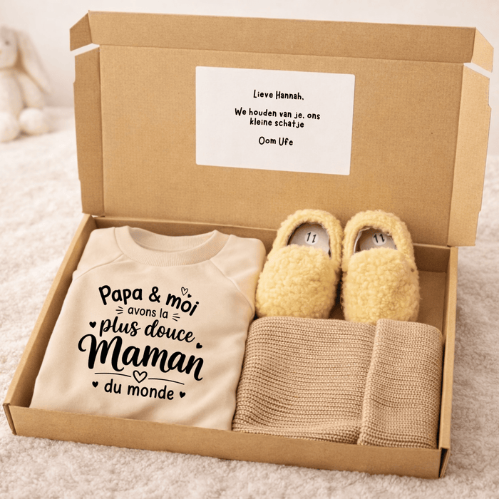 Papa & Moi anas la plus douce maman du monde - Cadeau - Märchen Mode aus Bio-Baumwolle personalisierte geschenke Babyset & Bodys mit spruch & Geschenkideen für Neugeborene & 0–24 Monate & und perfekt als Geschenk zur Geburt