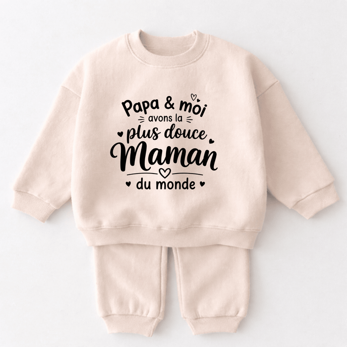 Papa & moi avons la plus douce Maman de monde - Märchen Mode aus Bio-Baumwolle personalisierte geschenke Babyset & Bodys mit spruch & Geschenkideen für Neugeborene & 0–24 Monate & und perfekt als Geschenk zur Geburt