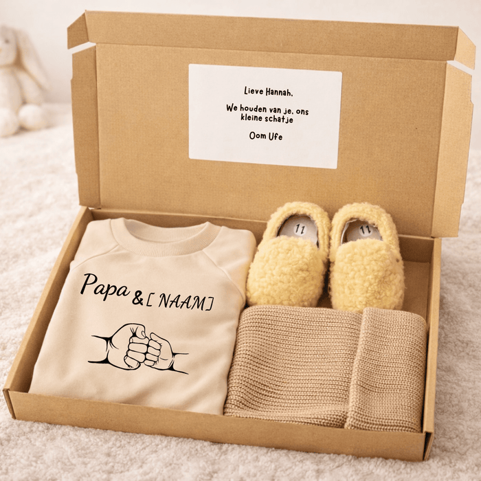 Papa & naam - Cadeauverpakking - Märchen Mode aus Bio - Baumwolle personalisierte geschenke Babyset & Bodys mit spruch & Geschenkideen für Neugeborene & 0–24 Monate & und perfekt als Geschenk zur Geburt