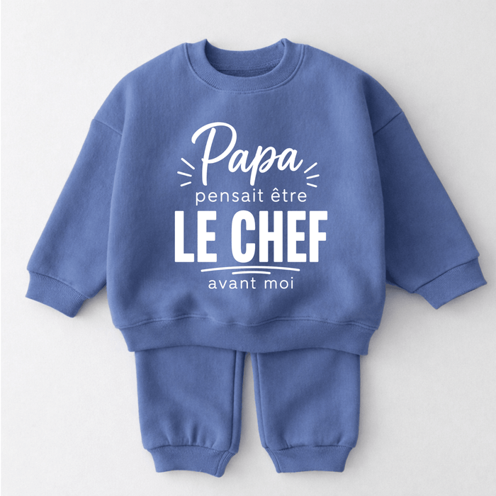 Papa pensait être LE CHEF avant moi - Märchen Mode aus Bio-Baumwolle personalisierte geschenke Babyset & Bodys mit spruch & Geschenkideen für Neugeborene & 0–24 Monate & und perfekt als Geschenk zur Geburt