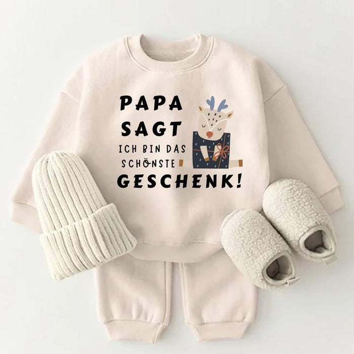Papa sagt, Ich bin das schönste Geschenk! - Märchen Mode aus Bio - Baumwolle personalisierte geschenke Babyset & Bodys mit spruch & Geschenkideen für Neugeborene & 0–24 Monate & und perfekt als Geschenk zur Geburt