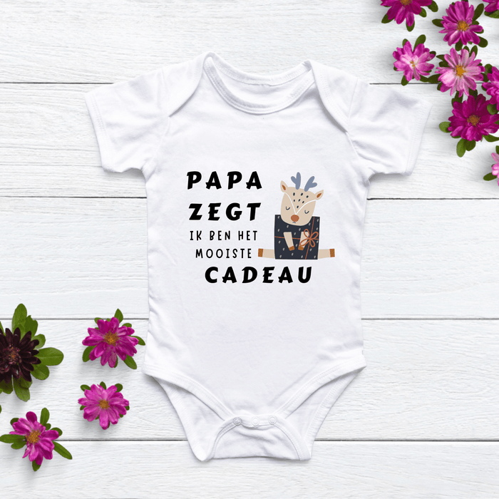 Papa zegt ik ben het mooiste cadeau Body - Märchen Mode aus Bio - Baumwolle personalisierte geschenke Babyset & Bodys mit spruch & Geschenkideen für Neugeborene & 0–24 Monate & und perfekt als Geschenk zur Geburt