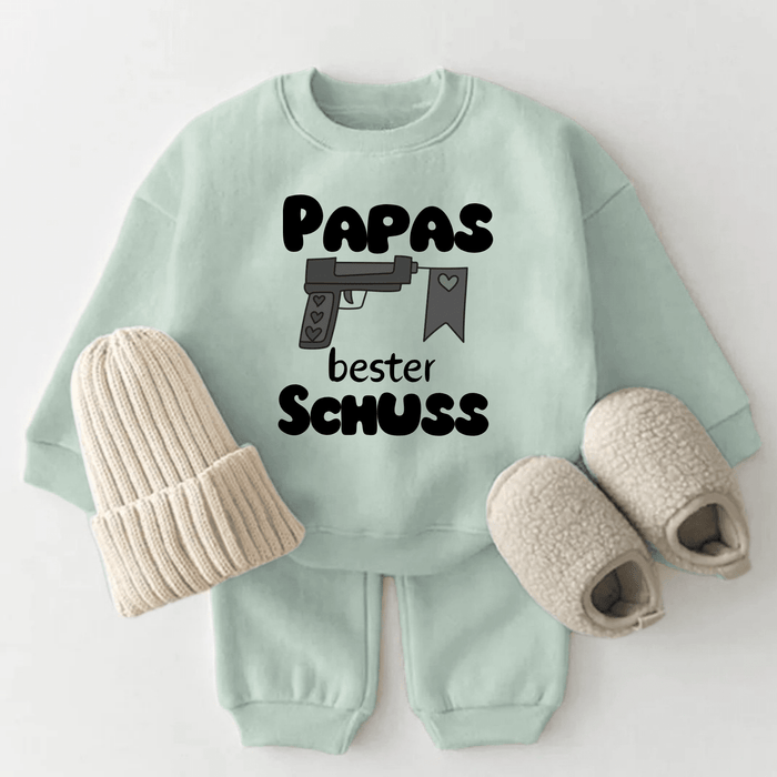 Papas bester Schuss - Märchen Mode aus Bio - Baumwolle personalisierte geschenke Babyset & Bodys mit spruch & Geschenkideen für Neugeborene & 0–24 Monate & und perfekt als Geschenk zur Geburt