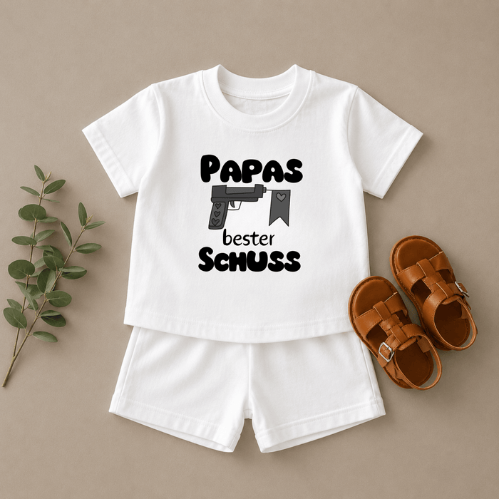 Papas bester Schuss - Märchen Mode aus Bio - Baumwolle personalisierte geschenke Babyset & Bodys mit spruch & Geschenkideen für Neugeborene & 0–24 Monate & und perfekt als Geschenk zur Geburt