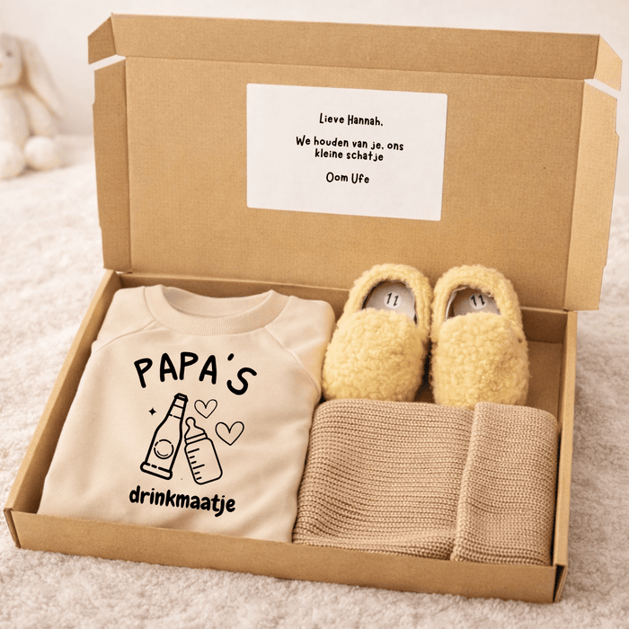 PAPA’S drinkmaatje - Cadeauverpakking - Märchen Mode aus Bio - Baumwolle personalisierte geschenke Babyset & Bodys mit spruch & Geschenkideen für Neugeborene & 0–24 Monate & und perfekt als Geschenk zur Geburt
