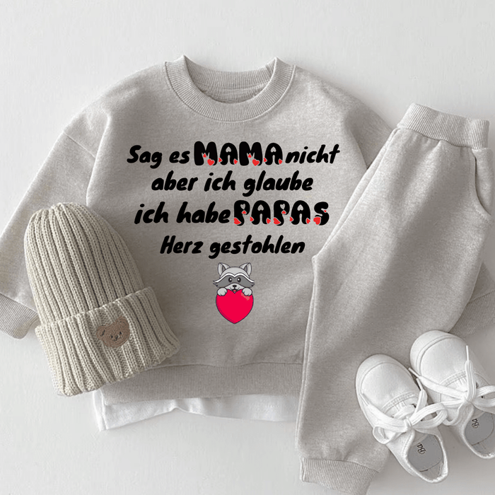 Papas Herz gestohlen - Märchen Mode aus Bio - Baumwolle personalisierte geschenke Babyset & Bodys mit spruch & Geschenkideen für Neugeborene & 0–24 Monate & und perfekt als Geschenk zur Geburt
