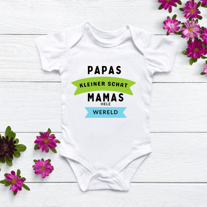 Papas kleiner Schat MAMAs hele wereld Body - Märchen Mode aus Bio - Baumwolle personalisierte geschenke Babyset & Bodys mit spruch & Geschenkideen für Neugeborene & 0–24 Monate & und perfekt als Geschenk zur Geburt