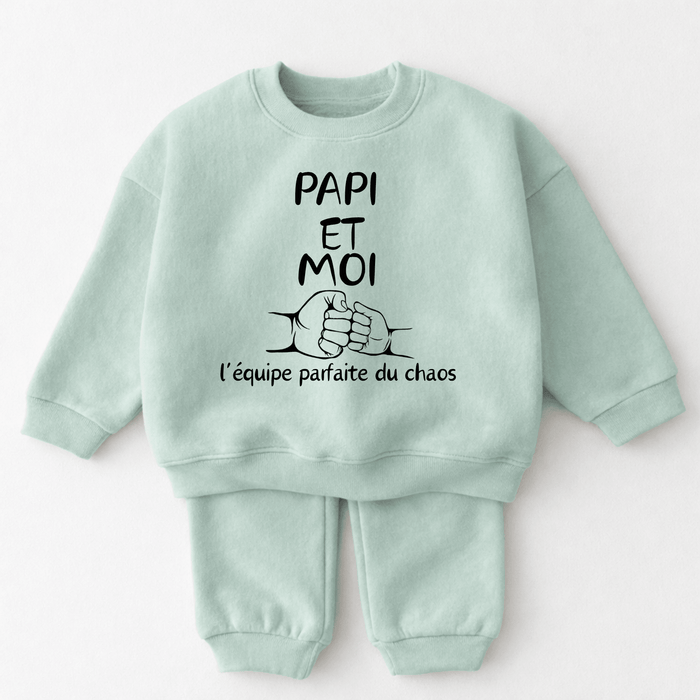 Papi et moi l’équipe parfaite du chaos - Märchen Mode aus Bio-Baumwolle personalisierte geschenke Babyset & Bodys mit spruch & Geschenkideen für Neugeborene & 0–24 Monate & und perfekt als Geschenk zur Geburt