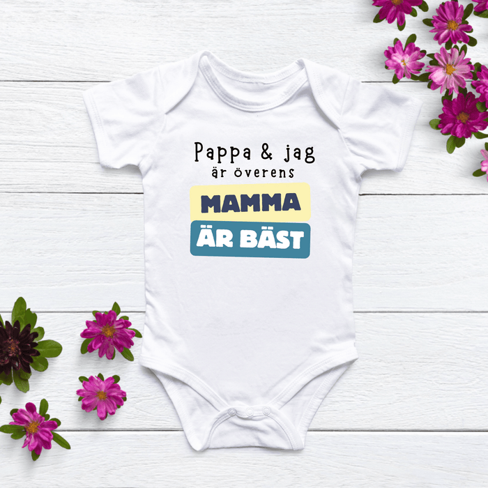 Pappa & jag är överens MAMMA är bäst body - Märchen Mode aus Bio-Baumwolle personalisierte geschenke Babyset & Bodys mit spruch & Geschenkideen für Neugeborene & 0–24 Monate & und perfekt als Geschenk zur Geburt