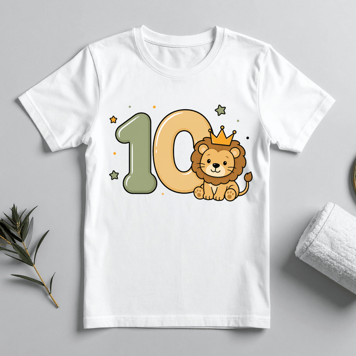 Party Lion- Tshirt 10 - Märchen Mode aus Bio-Baumwolle personalisierte geschenke Babyset & Bodys mit spruch & Geschenkideen für Neugeborene & 0–24 Monate & und perfekt als Geschenk zur Geburt