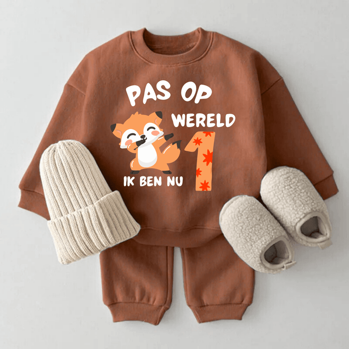 Pas op wereld Ik ben nu 1 - Märchen Mode aus Bio - Baumwolle personalisierte geschenke Babyset & Bodys mit spruch & Geschenkideen für Neugeborene & 0–24 Monate & und perfekt als Geschenk zur Geburt