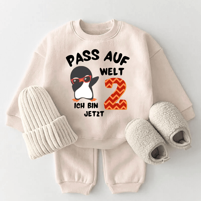 pass auf Welt ich bin jetzt 2 - Märchen Mode aus Bio - Baumwolle personalisierte geschenke Babyset & Bodys mit spruch & Geschenkideen für Neugeborene & 0–24 Monate & und perfekt als Geschenk zur Geburt