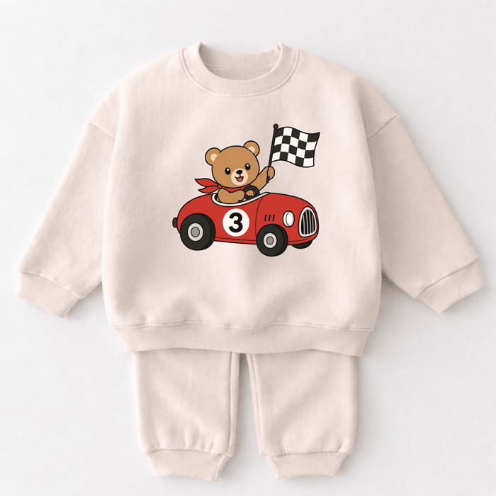 Racing Bear 03 - Märchen Mode aus Bio-Baumwolle personalisierte geschenke Babyset & Bodys mit spruch & Geschenkideen für Neugeborene & 0–24 Monate & und perfekt als Geschenk zur Geburt