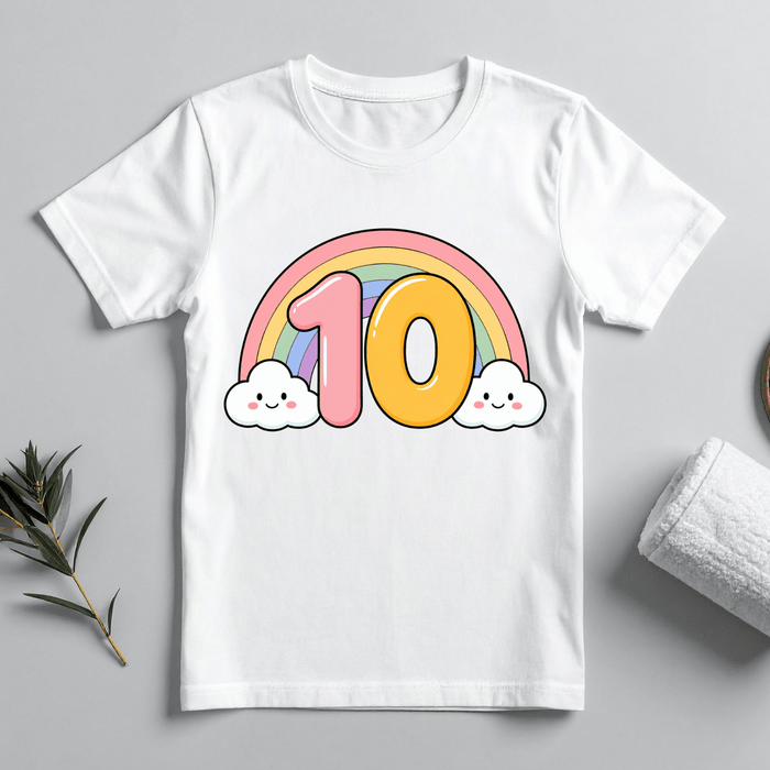 Rainbow Joy - Tshirt 10 - Märchen Mode aus Bio-Baumwolle personalisierte geschenke Babyset & Bodys mit spruch & Geschenkideen für Neugeborene & 0–24 Monate & und perfekt als Geschenk zur Geburt
