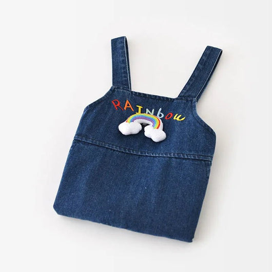 Regenbogen Denim-Romper