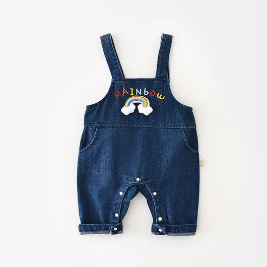 Regenbogen Denim-Romper