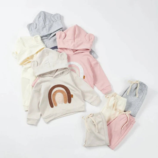 Regenbogen-Kapuzenpullover-Set